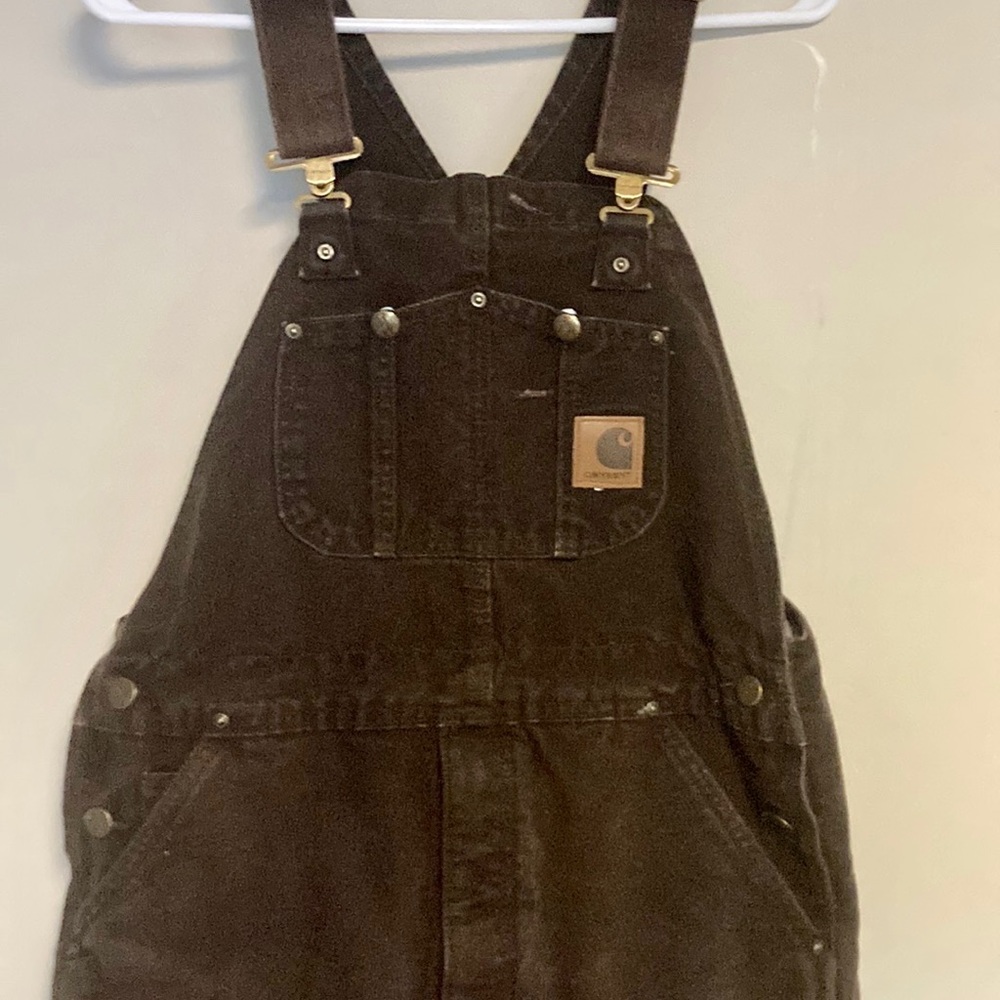 Carhartt insulated overalls. Brown size 34x28.